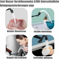 Robinet De Robinet,1440 °,Rotatif à 1440 °,Rallonge Pour Robinet,Rallonge De Robinet,RéGulateur De Jet,Rallonge De Robinet De Cuisine/Salle De Bain,Noir,KoleZy -Grohe || Hansgrohe Soldes Magasin 100212785 3