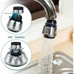 Brise Jet Robinet,Embout Robinet Orientable 360°,Accessoire De Robinet Pour Embout Robinet Cuisine,Jet Ventilé Et Jet De Douche,Deux Modes D'Eau -Grohe || Hansgrohe Soldes Magasin 100343463 4