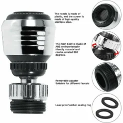 Brise Jet Robinet,Embout Robinet Orientable 360°,Accessoire De Robinet Pour Embout Robinet Cuisine,Jet Ventilé Et Jet De Douche,Deux Modes D'Eau -Grohe || Hansgrohe Soldes Magasin 100343463 5