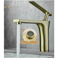 Robinet De Salle De Bain, Robinet De Lavabo, Robinet Fengshui De Luxe En Cuivre Doré -Grohe || Hansgrohe Soldes Magasin 100345852 3