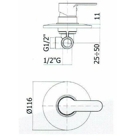 Mitigeur De Douche à Encastrer En Laiton Chromé Paffoni BLU010CR Chromé - 1 Sortie 2 Mitigeur De Douche à Encastrer En Laiton Chromé Paffoni BLU010CR Chromé - 1 Sortie – Image 2