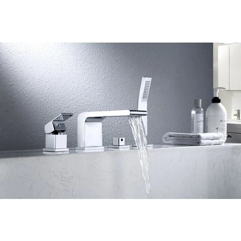 Robinet Mitigeur Design Pour Montage Sur Bord De Baignoire 4 Trous 6080 2 Robinet Mitigeur Design Pour Montage Sur Bord De Baignoire 4 Trous 6080 – Image 2