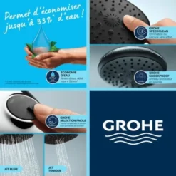 Robinet Bain Douche Thermostatique Grohe Grohtherm 800 Avec Ensemble Douche Complet 2 Jets -Grohe || Hansgrohe Soldes Magasin 11311902 3