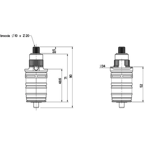 Cartouche Pour Mitigeur Thermostatique Paini 2TCC959NF Cartouche 3 Cartouche Pour Mitigeur Thermostatique Paini 2TCC959NF Cartouche â Image 3