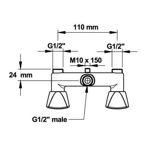 Mélangeur De Douche, Entraxe 11cm PRESTO 2 Mélangeur De Douche, Entraxe 11cm PRESTO – Image 2