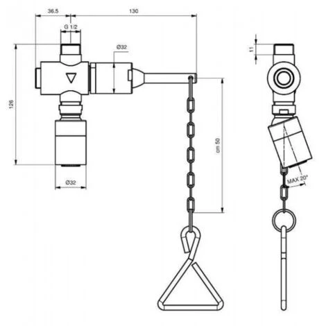 Idral Robinet Temporisé Pour Douche à Poussoir Avec Chaîne à Poignée Et Pomme De Douche 09030/1 Chromè 2 Idral Robinet Temporisé Pour Douche à Poussoir Avec Chaîne à Poignée Et Pomme De Douche 09030/1 Chromè – Image 2