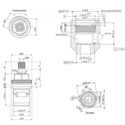 Tête Céramique 1/4 Tour, 15x21, 20 Dents, Pour Mélangeur Sedal -Grohe || Hansgrohe Soldes Magasin 14057491 2