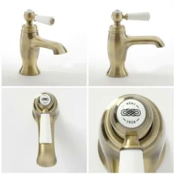 Mitigeur Lavabo Monotrou Rétro - Or Brossé - Commande Levier - Elizabeth -Grohe || Hansgrohe Soldes Magasin 15218607 4