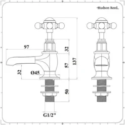 Paire De Robinets Rétro Pour Lavabo – Or Brossé – Commandes Croisillons - Elizabeth -Grohe || Hansgrohe Soldes Magasin 15218693 5