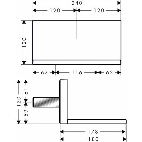 Hansgrohe Axor Starck ShowerCollection Douchette à Jet Encastré 24 X 12, Coloris: Chrome - 10942000 2 Hansgrohe Axor Starck ShowerCollection Douchette à Jet Encastré 24 X 12, Coloris: Chrome - 10942000 – Image 2