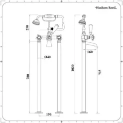 Mélangeur Bain Douche Mural Rétro - Or Brossé - Commmandes Leviers - Elizabeth -Grohe || Hansgrohe Soldes Magasin 16635382 5