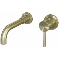 Mitigeur Lavabo Mural Doré Brossé - Corbeau