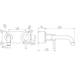 Mitigeur Lavabo Mural Doré Brossé - Corbeau -Grohe || Hansgrohe Soldes Magasin 18036346 5