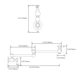 Robinet De Cuisine Mural Rétractable à Deux Poignées Avec Deux Joints Pivotants - Eau Froide - Chromé 9 Robinet De Cuisine Mural Rétractable à Deux Poignées Avec Deux Joints Pivotants - Eau Froide - Chromé -Grohe || Hansgrohe Soldes Magasin 18152449 5