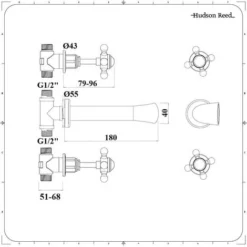 Mélangeur Lavabo Mural Rétro 3 Trous - Bronze Huilé - Commandes Croisillons - Elizabeth -Grohe || Hansgrohe Soldes Magasin 18177575 5