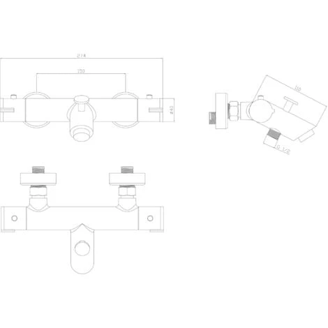 Oneo Mitigeur Bain-douche Thermostatique Noir 3 Oneo Mitigeur Bain-douche Thermostatique Noir – Image 3