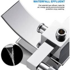 WOOHSE Robinet De Douche Cascade Mitigeur De Bain Carré Avec Douche à Main 3 Jets Au Choix Robinetterie Baignoire Avec Support Mural De Douchette Pour Salle De Bains En Laiton Chromé -Grohe || Hansgrohe Soldes Magasin 18633110 4