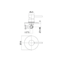 Mitigeur De Douche à Encastrer Paffoni Stick Sans Inverseur -Grohe || Hansgrohe Soldes Magasin 19857945 3