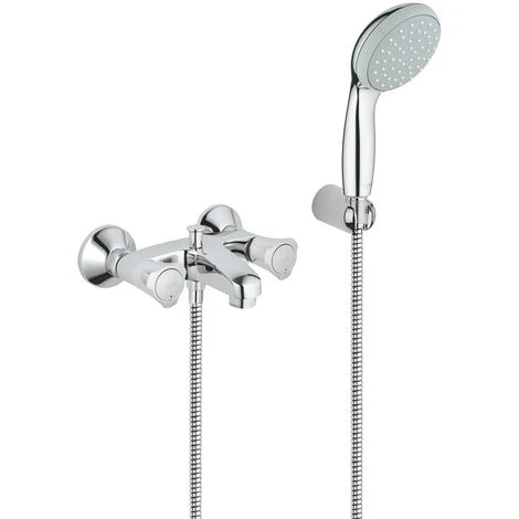 Mélangeur Bain-douche Chrome Mural Complet Avec Douchette (Tempesta 100) Et Flexible 1500mm COSTA L GROHE 25460001 1 Mélangeur Bain-douche Chrome Mural Complet Avec Douchette (Tempesta 100) Et Flexible 1500mm COSTA L GROHE 25460001