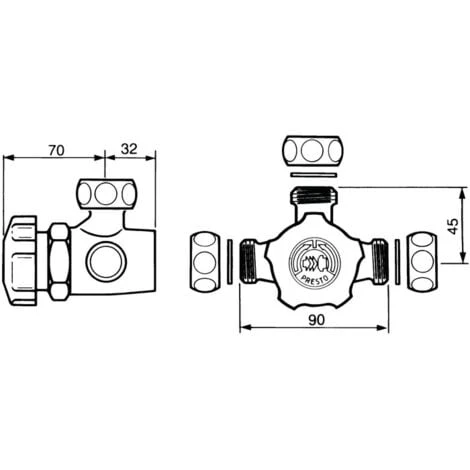 Mitigeur Douche Sans Raccords - M 3/4' - Presto Alpa - Presto 2 Mitigeur Douche Sans Raccords - M 3/4' - Presto Alpa - Presto – Image 2