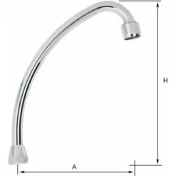 Bec Col De Cygne Chromé Avec Brise Jet - Ø14 - F1/2' - 210 Mm - Sélection Cazabox