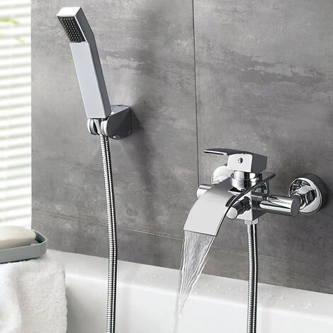 Mitigeur De Baignoire Cascade Avec Douche à Main Et Flexible De Douche 1,5m Robinet De Douche Robinetterie Mural Robinet De Bain En Laiton Chrome 1 Mitigeur De Baignoire Cascade Avec Douche à Main Et Flexible De Douche 1,5m Robinet De Douche Robinetterie Mural Robinet De Bain En Laiton Chrome