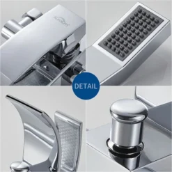 Mitigeur De Baignoire Cascade Avec Douche à Main Et Flexible De Douche 1,5m Robinet De Douche Robinetterie Mural Robinet De Bain En Laiton Chrome 7 Mitigeur De Baignoire Cascade Avec Douche à Main Et Flexible De Douche 1,5m Robinet De Douche Robinetterie Mural Robinet De Bain En Laiton Chrome -Grohe || Hansgrohe Soldes Magasin 23346878 3