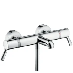 Hansgrohe Ecostat Comfort Care Mitigeur Thermostatique Bain/douche PMR Avec Poignées Extra Longues, Chrome (13115000)