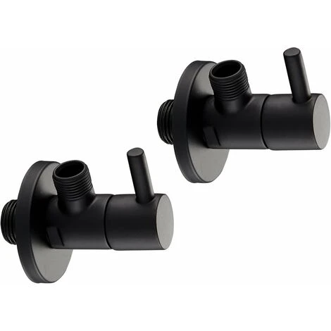 Paire De Vannes D'angle 1/2 X 3/8 G Piralla RubinetterieCRSTNR12 Noir Mat 1 Paire De Vannes D'angle 1/2 X 3/8 G Piralla RubinetterieCRSTNR12 Noir Mat