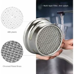 LangRay 3 Pièces Mousseur Robinet, Aerateur Robinet Filtre Robinet Avec Joint D'étanchéité Pour Cuisine, Salle De Bain - Argent (Diamètre Extérieur 24MM) -Grohe || Hansgrohe Soldes Magasin 29734671 3
