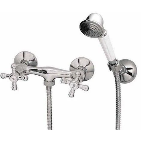 Mélangeur De Douche RETRO Sur Paroi Avec Douchette 1 Mélangeur De Douche RETRO Sur Paroi Avec Douchette