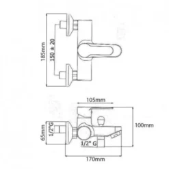 Robinet Mitigeur De Baignoire Chrome Carré + Pomme De Douche - SILAMP -Grohe || Hansgrohe Soldes Magasin 30108579 4