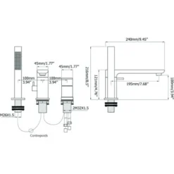 Robinet Mitigeur Bain-douche 3 Trous Sur Plage Chromé - Nunki -Grohe || Hansgrohe Soldes Magasin 30349479 5