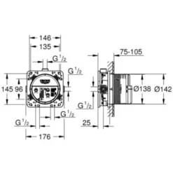 Façade Mitigeur Thermostatique Encastrable Grohe Grohtherm Avec Smartcontrol 3 Sorties Et Corps D Encastrement Universel Grohe Rapido Smartbox -Grohe || Hansgrohe Soldes Magasin 30466067 4