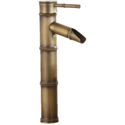 IDeko®Robinet Mitigeur Lavabo Salle De Bain En Laiton Rotation à 360 Degrés Style Japonais Bambou Avec Flexible