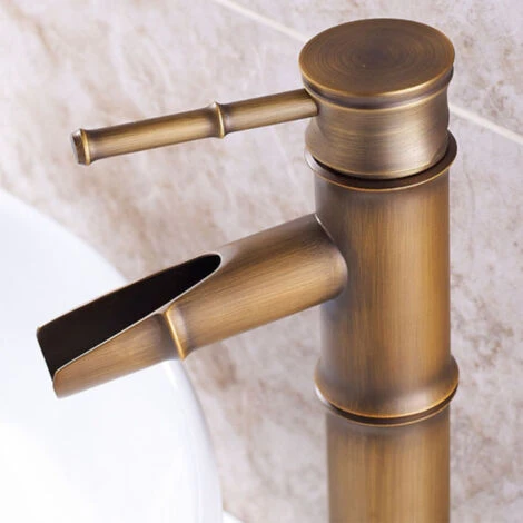 IDeko®Robinet Mitigeur Lavabo Salle De Bain En Laiton Rotation à 360 Degrés Style Japonais Bambou Avec Flexible 5 IDeko®Robinet Mitigeur Lavabo Salle De Bain En Laiton Rotation à 360 Degrés Style Japonais Bambou Avec Flexible – Image 5