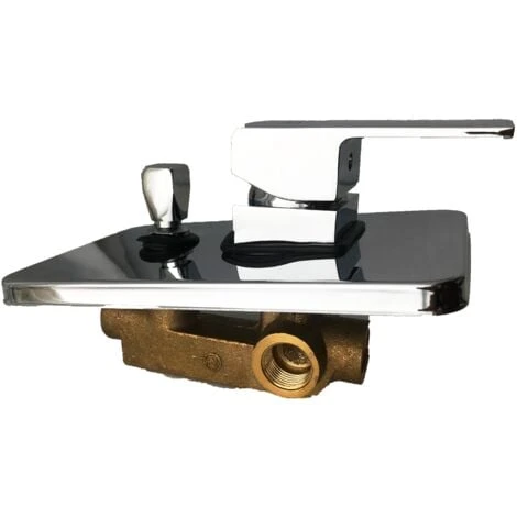 Mitigeur Douche Encastré Avec Inverseur à Bouton-poussoir Chromé - 2 Sorties 2 Mitigeur Douche Encastré Avec Inverseur à Bouton-poussoir Chromé - 2 Sorties – Image 2