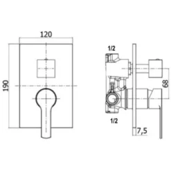 Mitigeur Douche Encastré Avec Inverseur à Bouton-poussoir Chromé - 2 Sorties 7 Mitigeur Douche Encastré Avec Inverseur à Bouton-poussoir Chromé - 2 Sorties -Grohe || Hansgrohe Soldes Magasin 31946621 4
