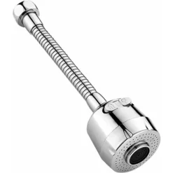 LangRay Economie D'Eau Embout De Filtre,Tête De Robinet De Cuisine Mobile 360 Degrés,2 Modes Réglable Douche Tête Filtre Pulvérisateur Pour Cuisine Salle De Bain (Argent)