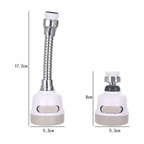 LangRay Economie D'Eau Embout De Filtre,Tête De Robinet De Cuisine Mobile 360 Degrés,3 Modes Réglable Douche Tête Filtre Pulvérisateur Pour Cuisine Salle De Bain (Allonger) 2 LangRay Economie D'Eau Embout De Filtre,Tête De Robinet De Cuisine Mobile 360 Degrés,3 Modes Réglable Douche Tête Filtre Pulvérisateur Pour Cuisine Salle De Bain (Allonger) – Image 2