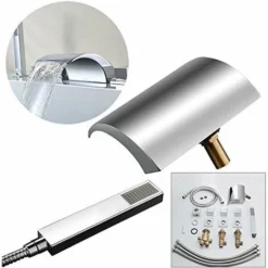 Robinet De Baignoire Cascade 5 Trous Avec Pommeau De Douche 1/2" Et Robinet Chromé -Grohe || Hansgrohe Soldes Magasin 31970109 5