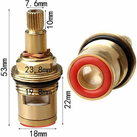 LangRay Cartouche Céramique Robinet Fiyuer 4 Pcs Tete De Robinet Disque Ceramique Pour Cabine Douche Cuisine Salle De Douche Vannes De Remplacement De L'eau En Laiton (Chaud Et Froid) 2 LangRay Cartouche Céramique Robinet Fiyuer 4 Pcs Tete De Robinet Disque Ceramique Pour Cabine Douche Cuisine Salle De Douche Vannes De Remplacement De L'eau En Laiton (Chaud Et Froid) – Image 2