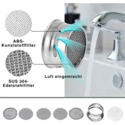 AIDUCHO Mousseur Robinet M24, 6 Pièces Aerateur Robinet Economie Eau Avec Filtre En Acier Inoxydable Et ABS, Comprendre 8 Joints Et 1 Clé à Mousseur Chromée Pour Robinet Lavabo De Salle De Bain Et Cui 8 AIDUCHO Mousseur Robinet M24, 6 Pièces Aerateur Robinet Economie Eau Avec Filtre En Acier Inoxydable Et ABS, Comprendre 8 Joints Et 1 Clé à Mousseur Chromée Pour Robinet Lavabo De Salle De Bain Et Cui -Grohe || Hansgrohe Soldes Magasin 32752106 4