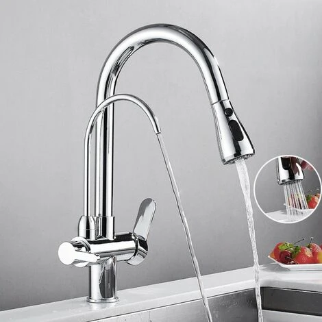 Robinet à Osmose Inverse à 3 Voies, Extractible, Lignes Courbes Série Apolo Chrome 4 Robinet à Osmose Inverse à 3 Voies, Extractible, Lignes Courbes Série Apolo Chrome – Image 4