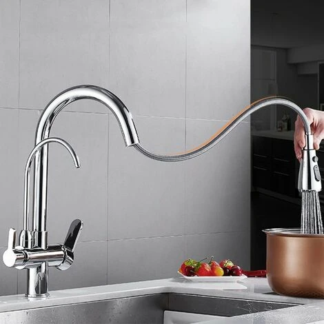 Robinet à Osmose Inverse à 3 Voies, Extractible, Lignes Courbes Série Apolo Chrome 5 Robinet à Osmose Inverse à 3 Voies, Extractible, Lignes Courbes Série Apolo Chrome – Image 5