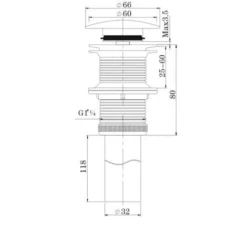 Bonde De Lavabo Doré Brossé - Avec Trop-plein -Grohe || Hansgrohe Soldes Magasin 33837941 3