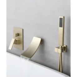 Robinet Mitigeur Bain-douche à Encastrer Doré Brossé - Matera