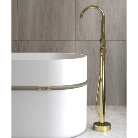 Robinet Mitigeur Bain-douche Sur Pied Doré - Corbeau 1 Robinet Mitigeur Bain-douche Sur Pied Doré - Corbeau