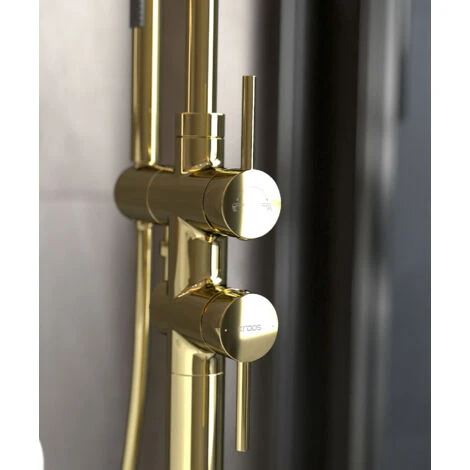 Robinet Mitigeur Bain-douche Sur Pied Doré - Corbeau 4 Robinet Mitigeur Bain-douche Sur Pied Doré - Corbeau – Image 4