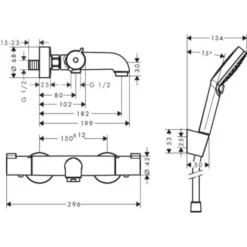 Pack Mitigeur Bain Douche Thermostatique Mural 2 Trous Hansgrohe 1001 Chrome Complet 8 Pack Mitigeur Bain Douche Thermostatique Mural 2 Trous Hansgrohe 1001 Chrome Complet -Grohe || Hansgrohe Soldes Magasin 37886795 4